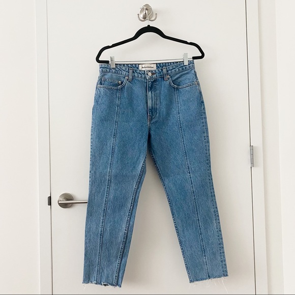 Reformation Petite Seamed Raw Hem Jeans - Picture 1 of 2